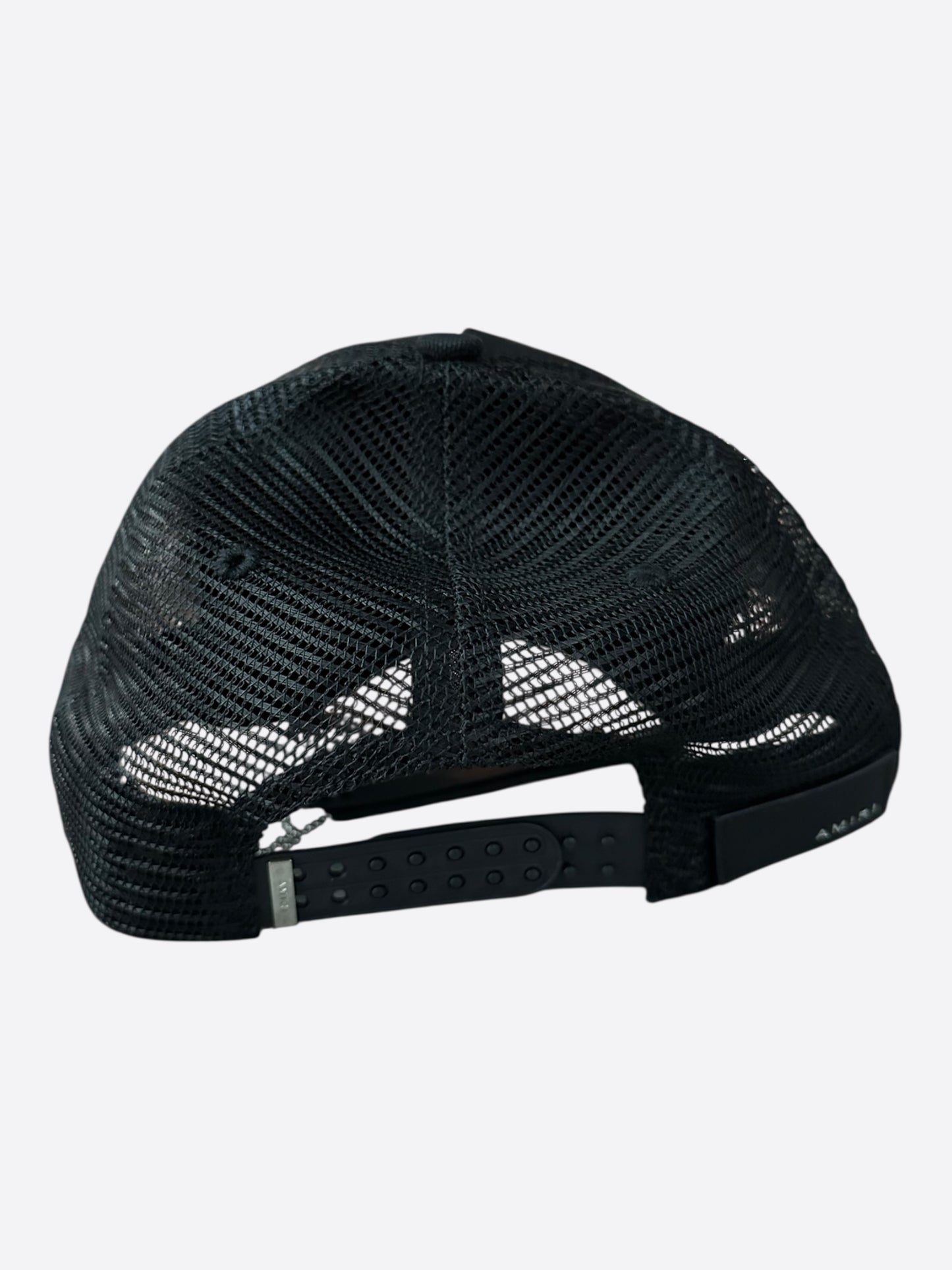 Amiri Black & Peach MA Logo Trucker Hat