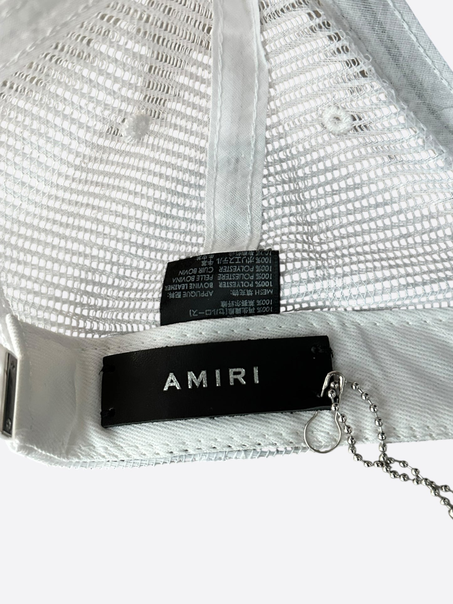 Amiri White & Black Zig-Zag Logo Trucker Hat