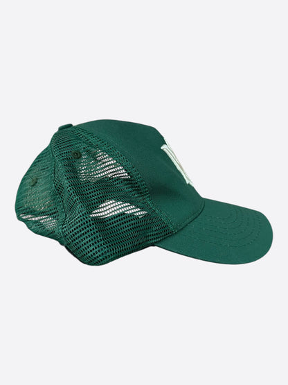 Amiri Green & White MA Logo Trucker Hat