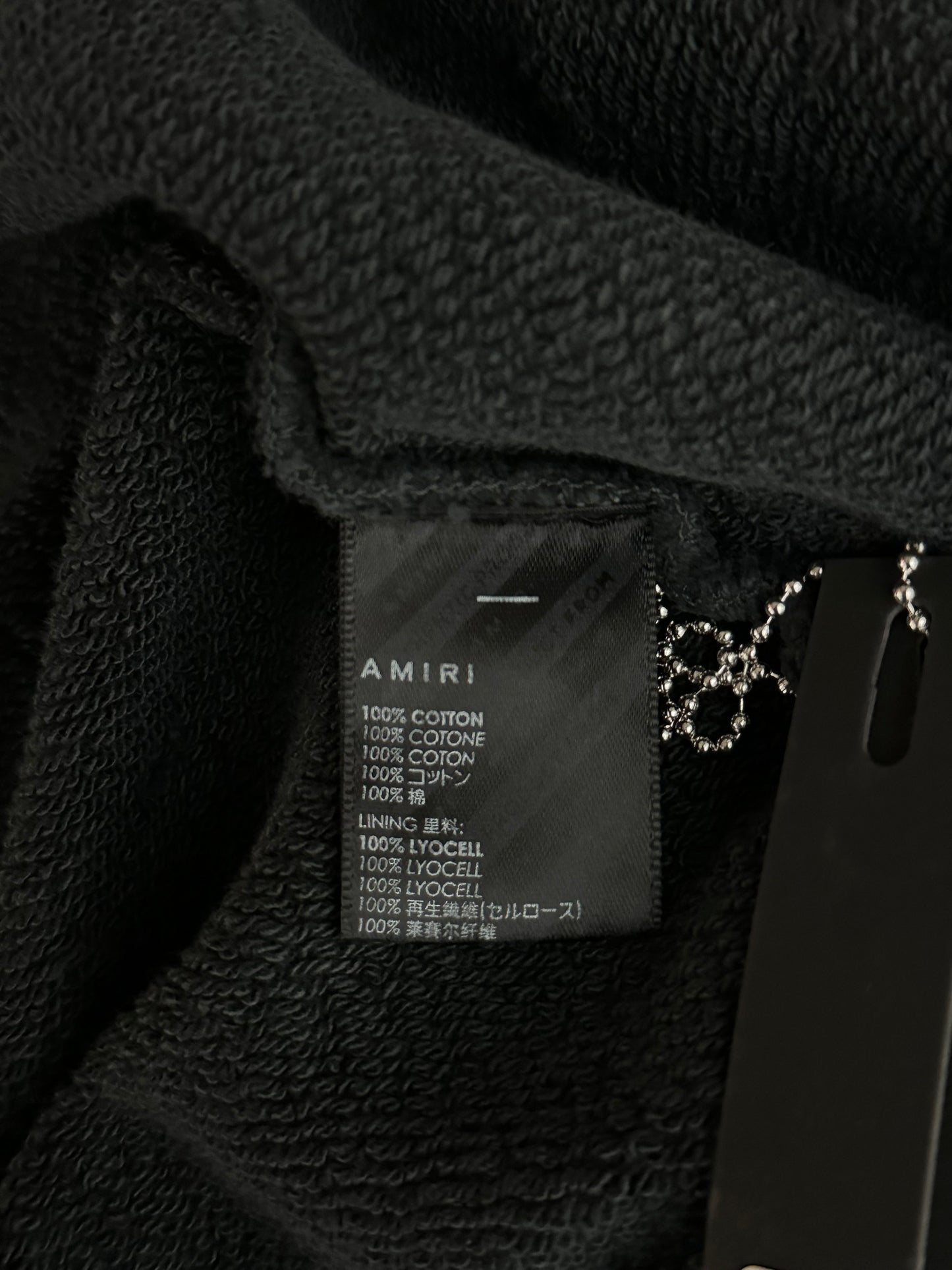 Amiri Faded Black Core Logo Shotgun Zip Up Hoodie
