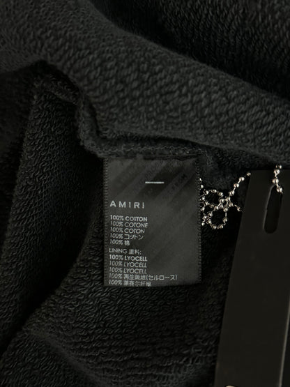 Amiri Faded Black Core Logo Shotgun Zip Up Hoodie