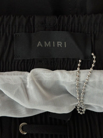 Amiri Black & White MA Bar Logo Swimshorts