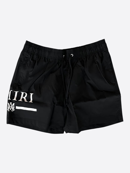 Amiri Black & White MA Bar Logo Swimshorts