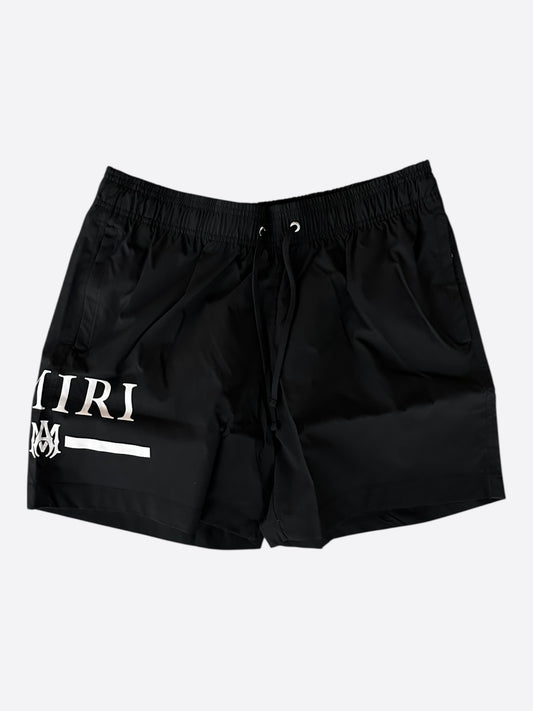 Amiri Black & White MA Bar Logo Swimshorts