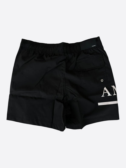 Amiri Black & White MA Bar Logo Swimshorts
