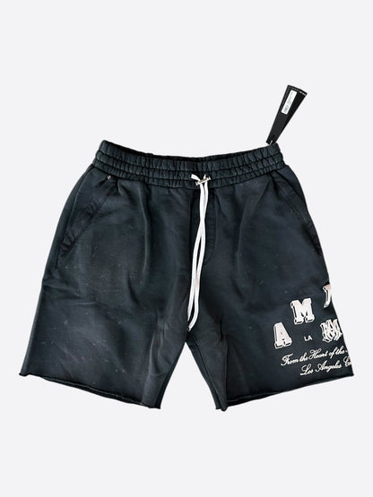 Amiri Black & White Collegiate Logo Shorts