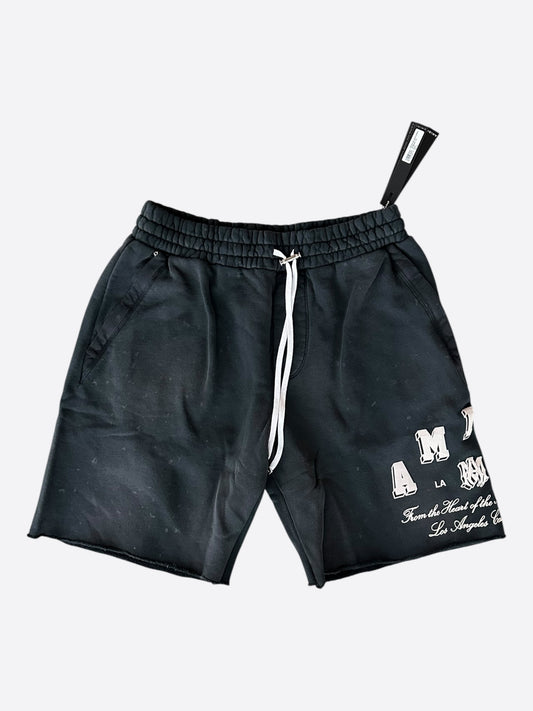 Amiri Black & White Collegiate Logo Shorts