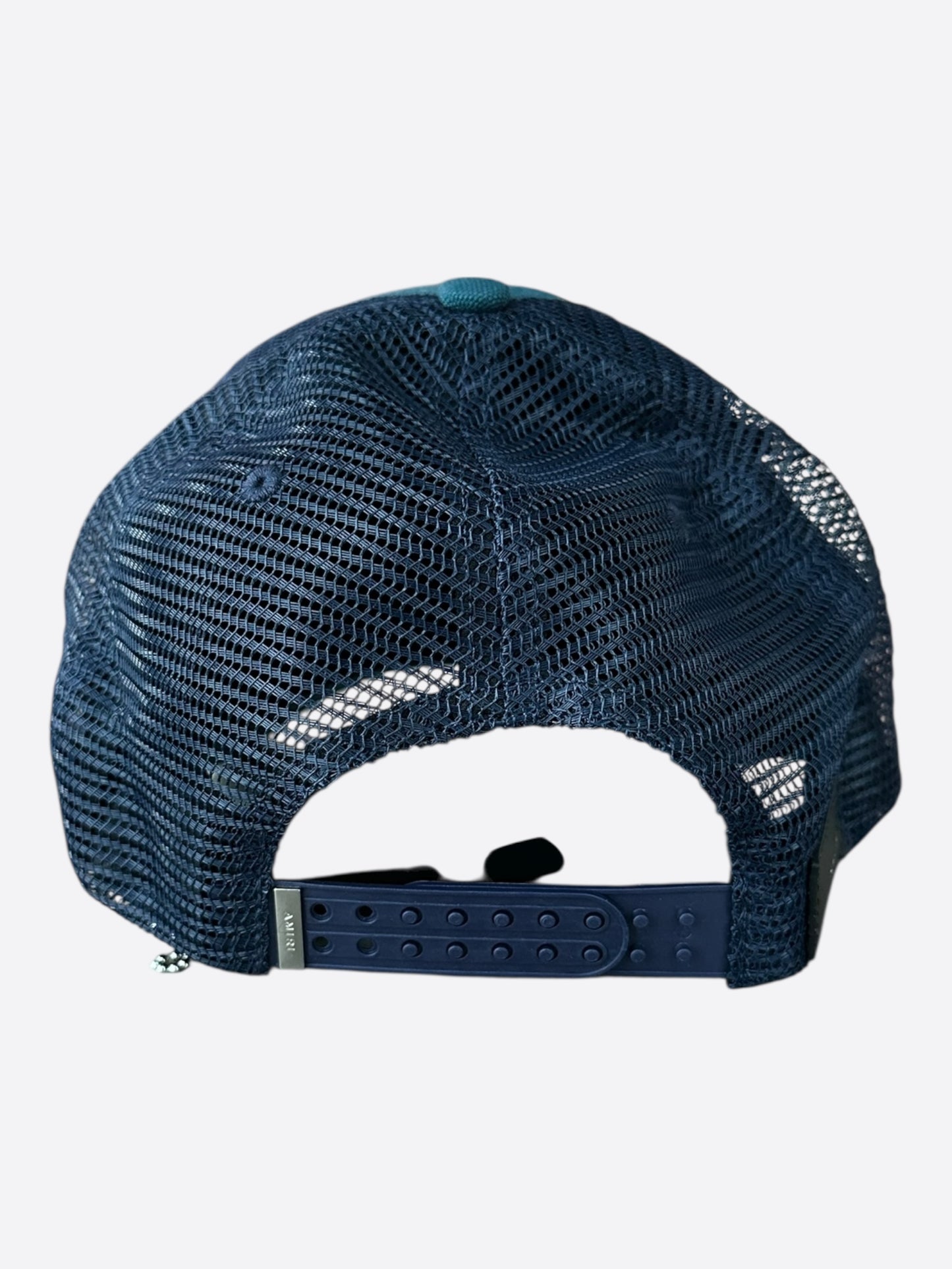 Amiri Blue & White MA Logo Trucker Hat