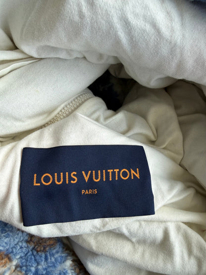 Louis Vuitton Blue & Orange Camo Monogram Fleece Zip Up Jacket