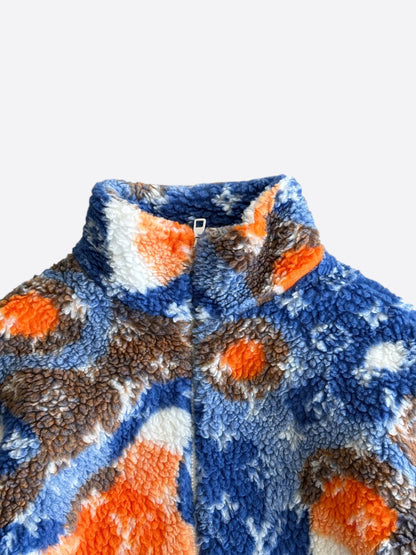 Louis Vuitton Blue & Orange Camo Monogram Fleece Zip Up Jacket