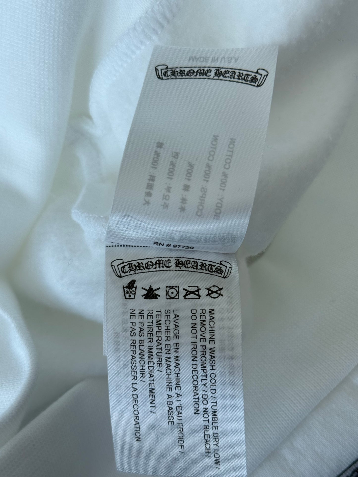 Chrome Hearts White & Black Script Logo Hoodie