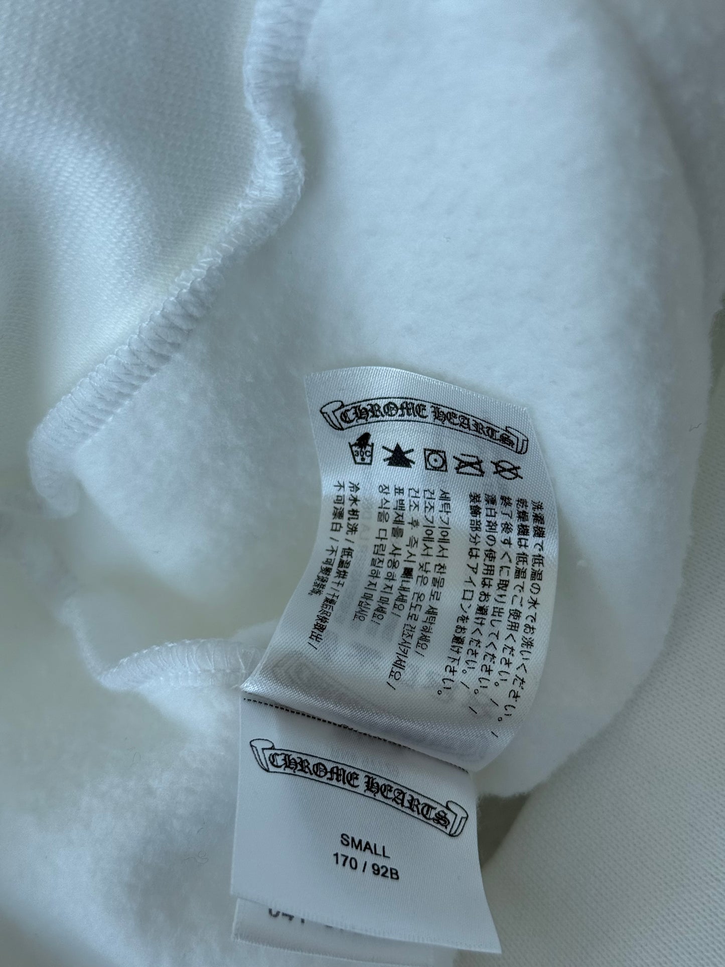 Chrome Hearts White & Black Script Logo Hoodie