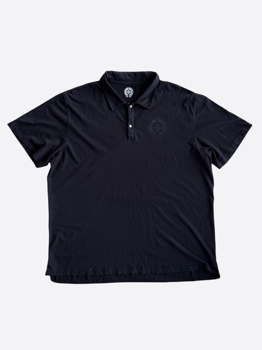 Chrome Hearts Black Horseshoe Logo Polo T-Shirt