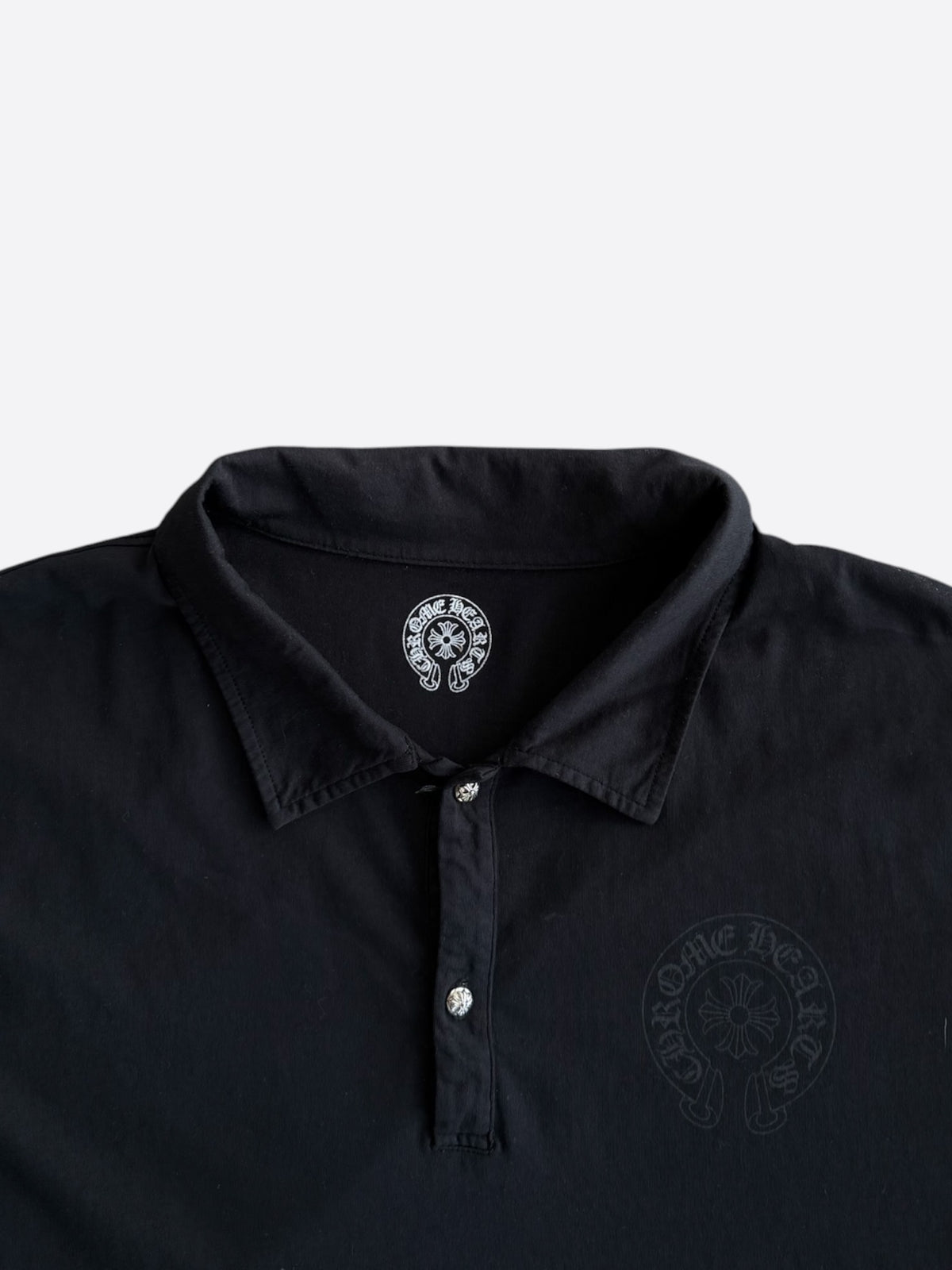 Chrome Hearts Black Horseshoe Logo Polo T-Shirt