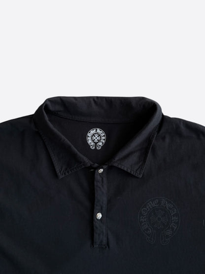 Chrome Hearts Black Horseshoe Logo Polo T-Shirt
