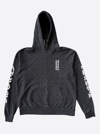 Chrome Hearts Black & White Cross Jacquard Horseshoe Logo Hoodie