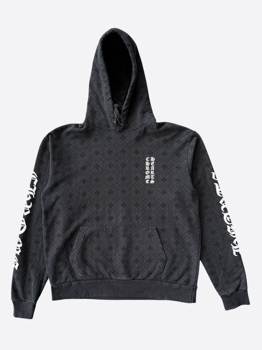 Chrome Hearts Black & White Cross Jacquard Horseshoe Logo Hoodie