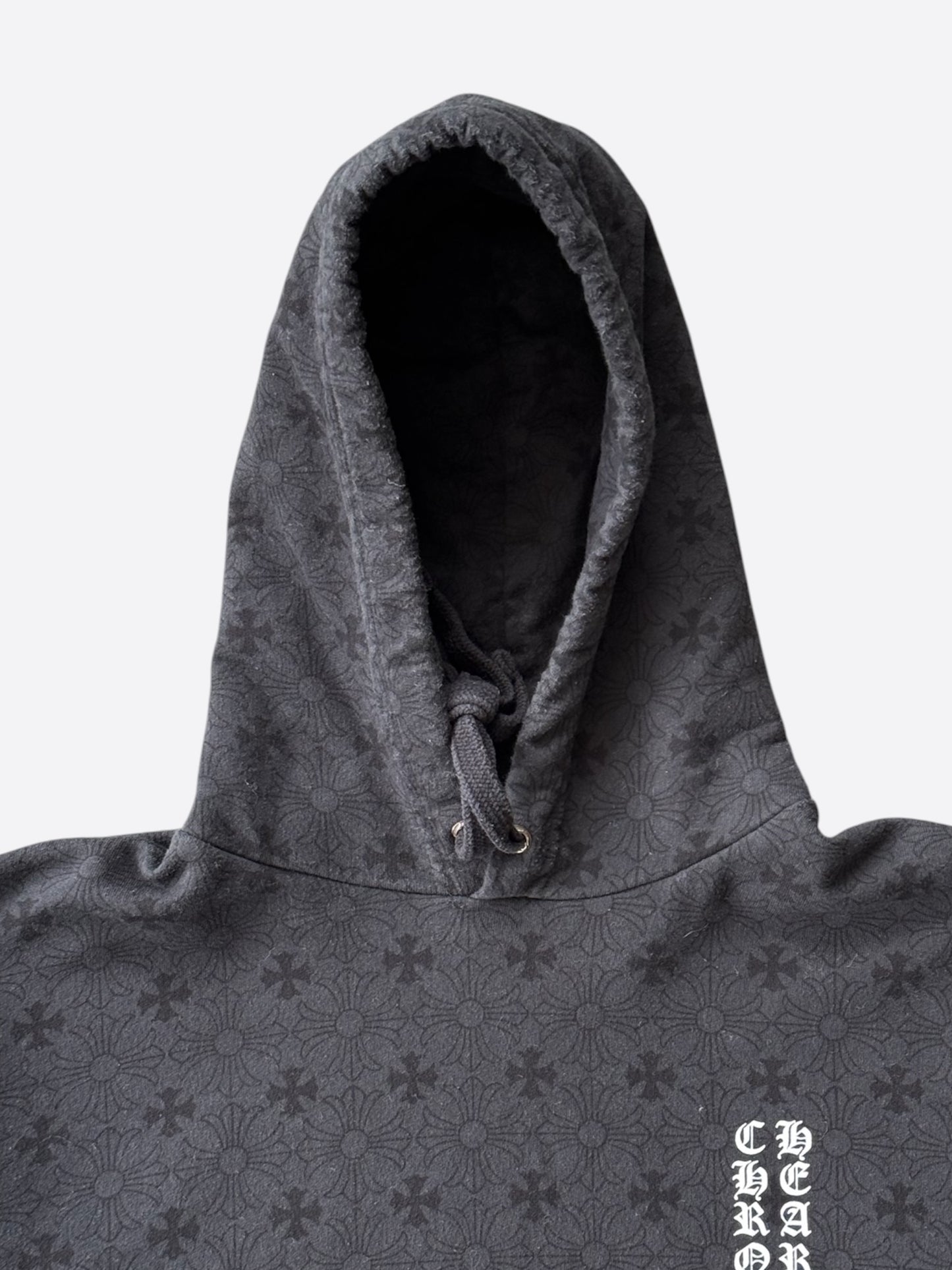 Chrome Hearts Black & White Cross Jacquard Horseshoe Logo Hoodie