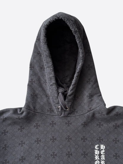 Chrome Hearts Black & White Cross Jacquard Horseshoe Logo Hoodie