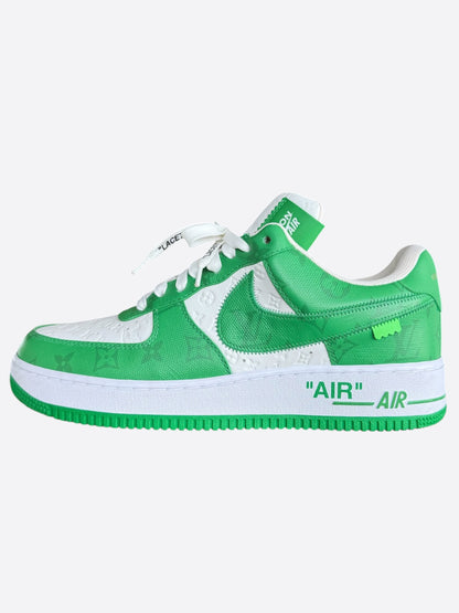 Louis Vuitton Green Air Force 1 Monogram Sneakers