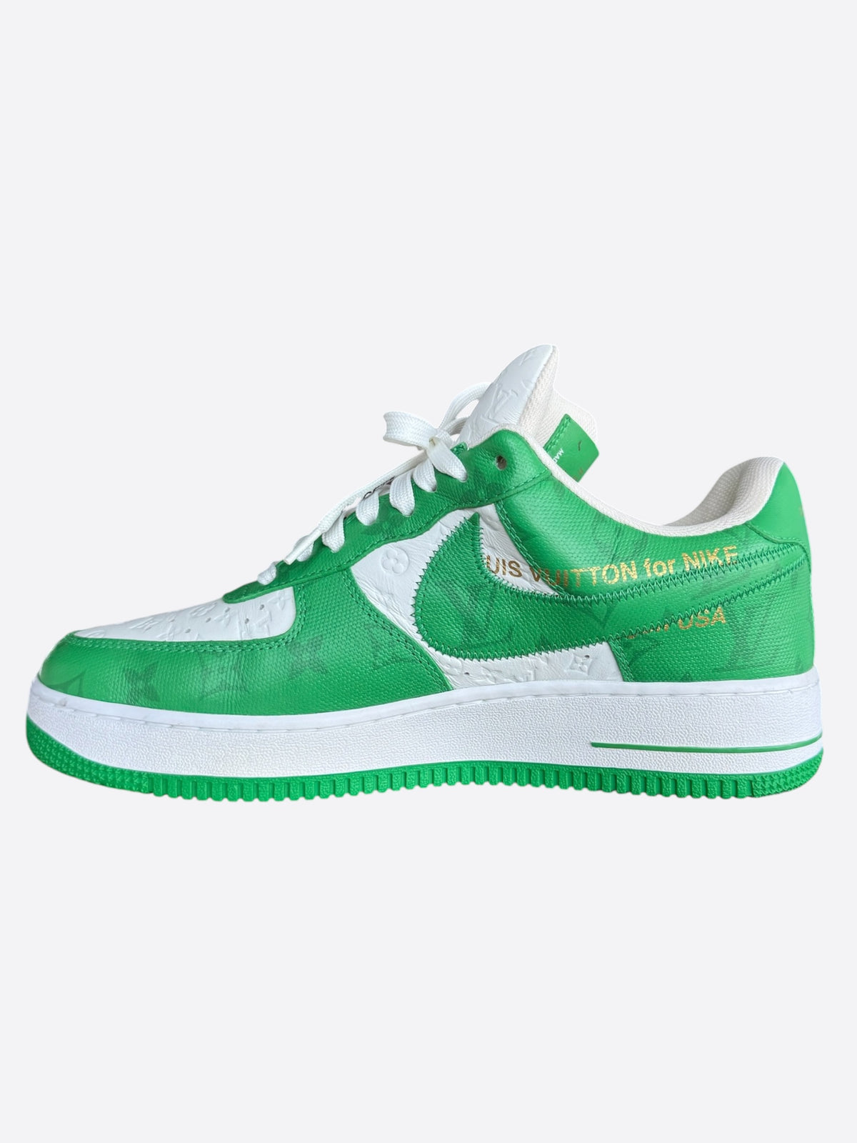 Louis Vuitton Green Air Force 1 Monogram Sneakers