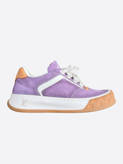 Louis Vuitton Purple & White Suede Tilted Sneakers