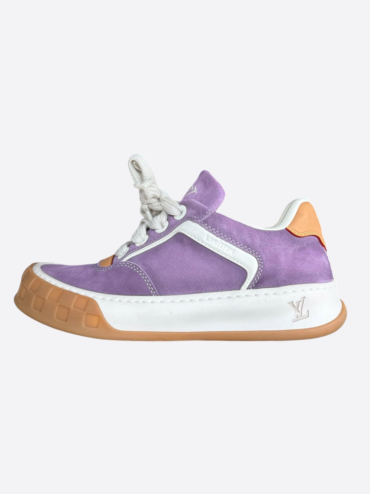 Louis Vuitton Purple & White Suede Tilted Sneakers