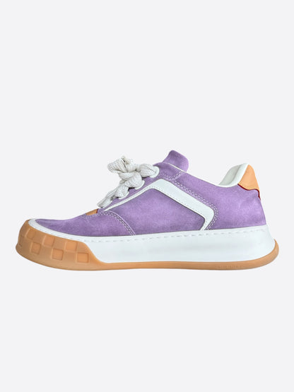 Louis Vuitton Purple & White Suede Tilted Sneakers