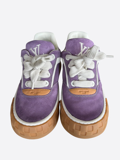 Louis Vuitton Purple & White Suede Tilted Sneakers