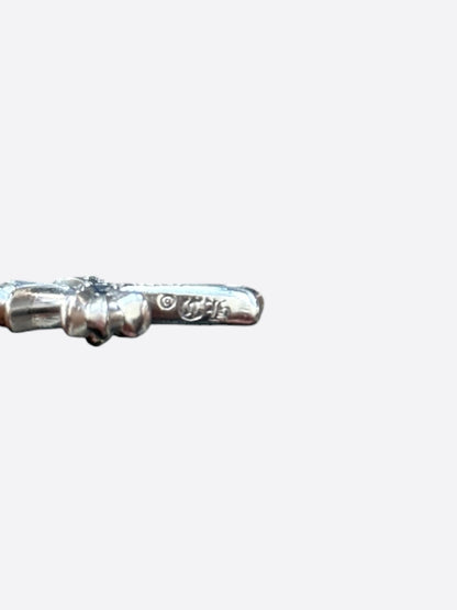 Chrome Hearts White Gold & Sapphire Tiny Cross Pendant