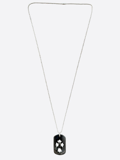 Chrome Hearts Silver Dagger & Cut Out Cross Dog Tag Necklace
