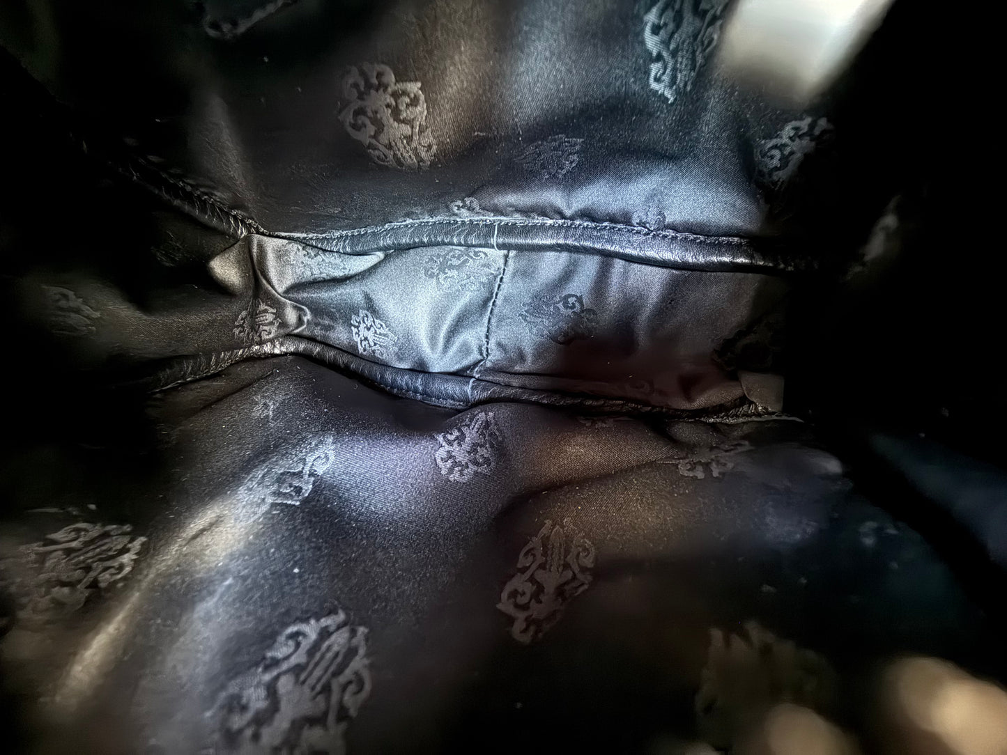 Chrome Hearts Black Leather Roller Fanny Pack