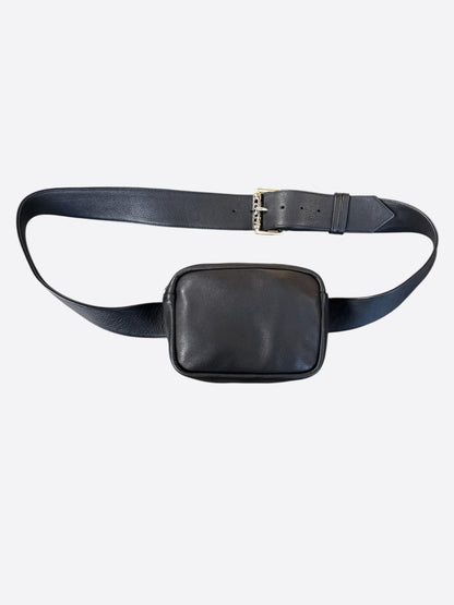 Chrome Hearts Black Leather Roller Fanny Pack