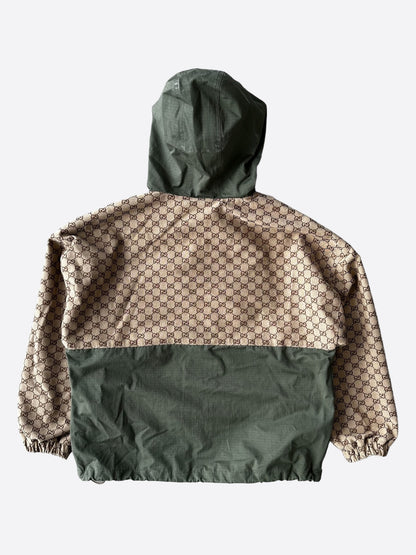 Gucci Green & Beige Monogram Windbreaker