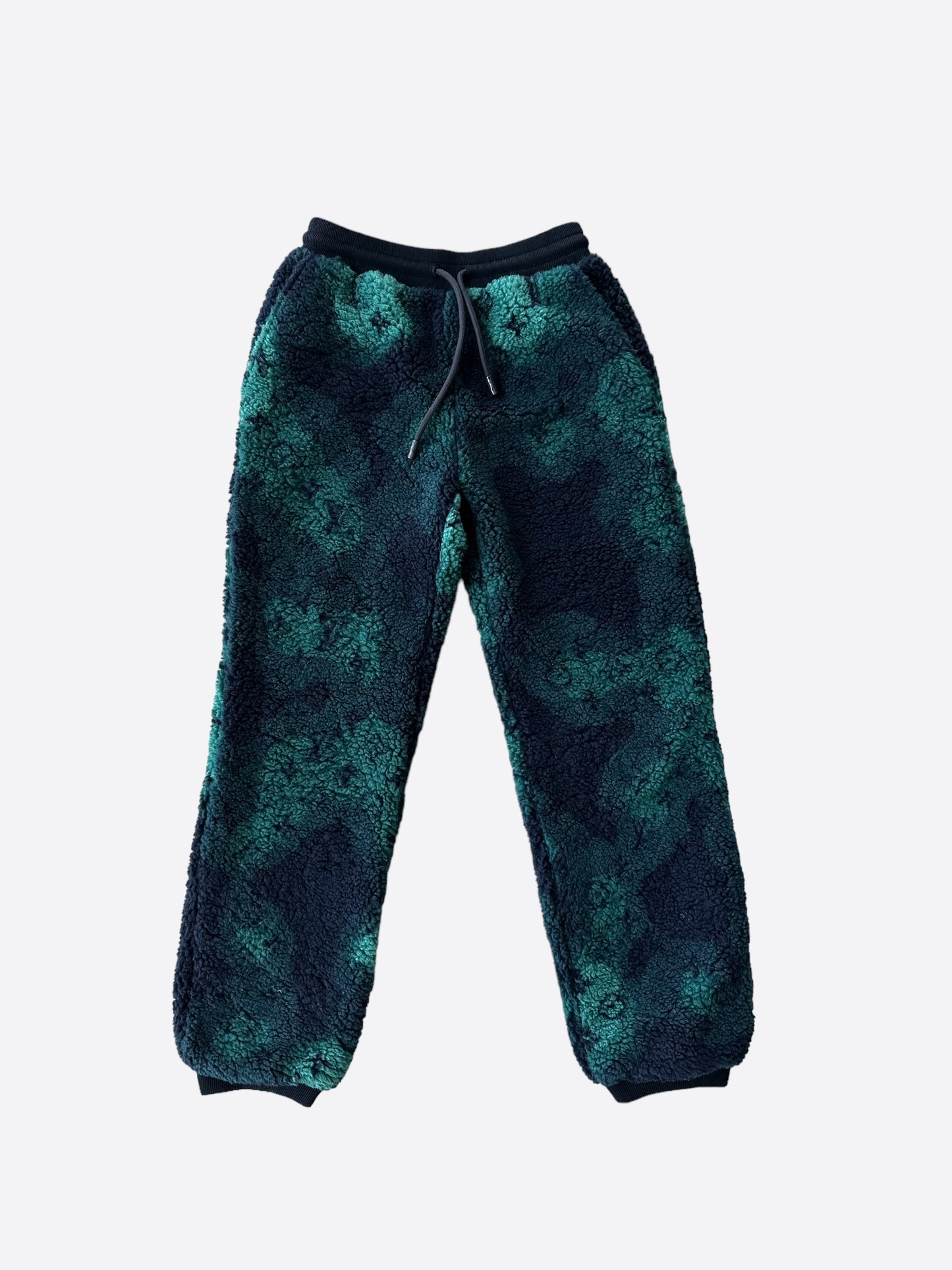 Louis Vuitton Green Camouflage Monogram Fleece Sweatpants