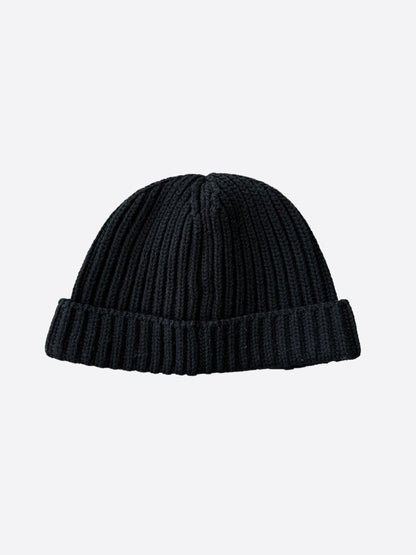 Prada Black Wool & Nylon Logo Beanie