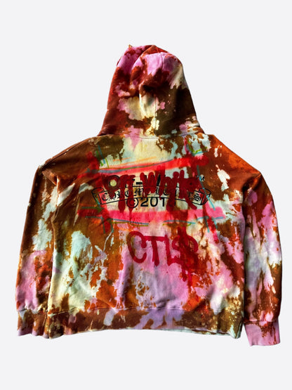 Chrome Hearts Off-White CVTVLIST Orange Tie-Dye Bleached Hoodie