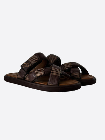 Louis Vuitton Brown Damier Venice Mule Sandals