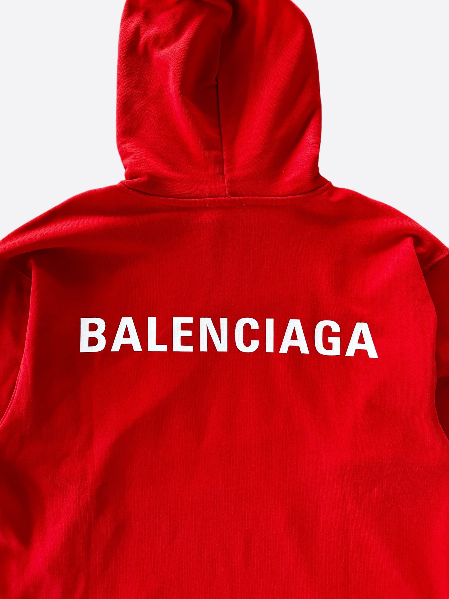 Balenciaga Red & White Logo Hoodie