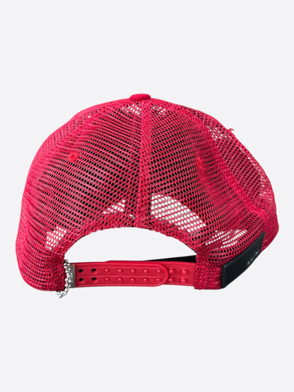 Amiri Red & White MA Logo Trucker Hat