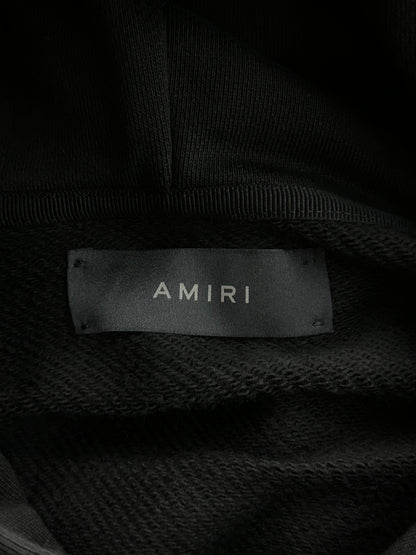 Amiri Black & White Staggered Logo Hoodie