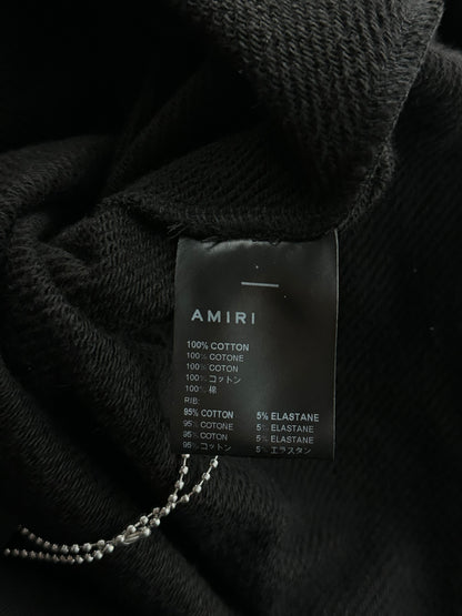 Amiri Black & White Staggered Logo Hoodie