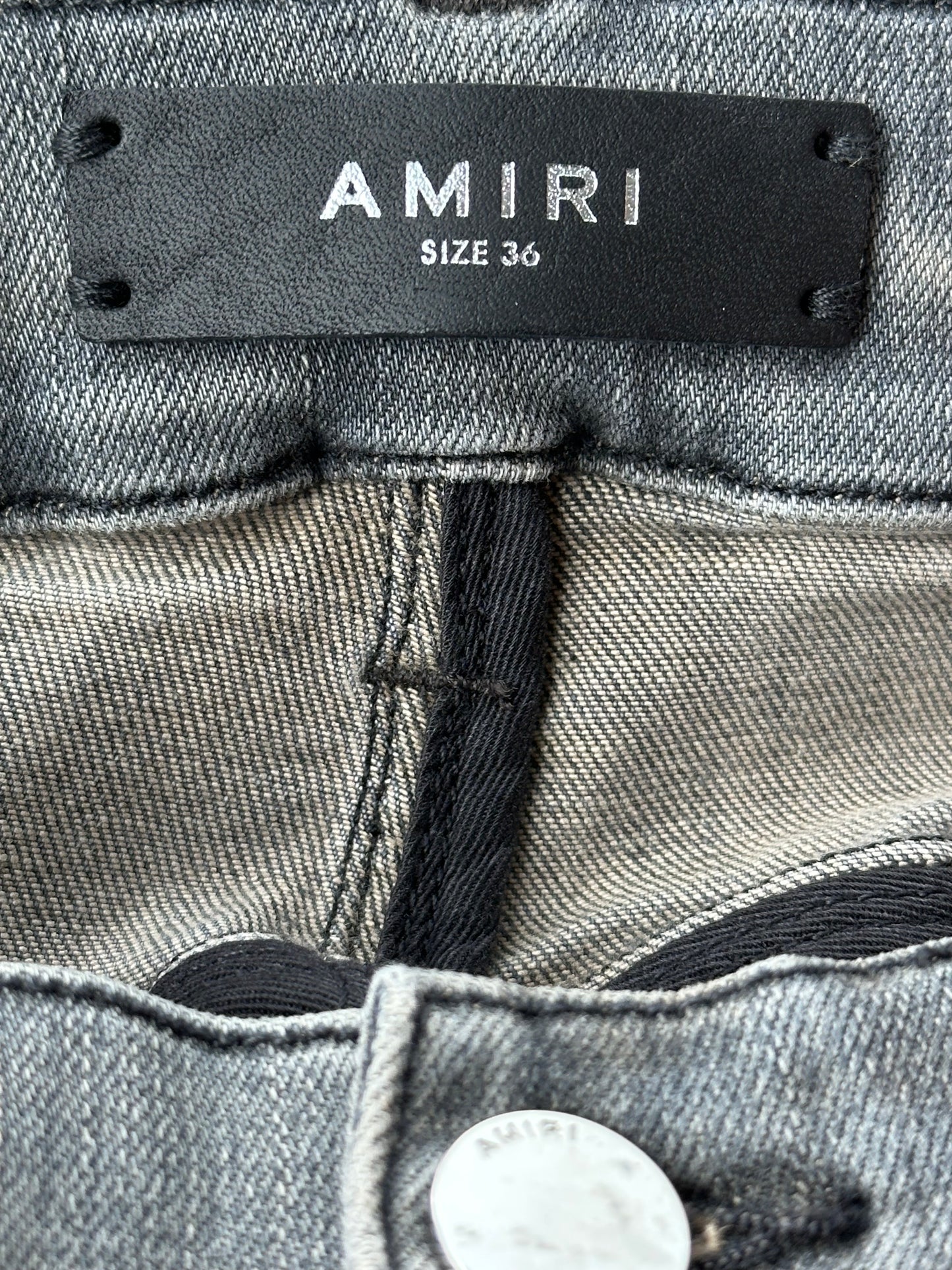 Amiri Grey & Camo Patch MX1 Jeans