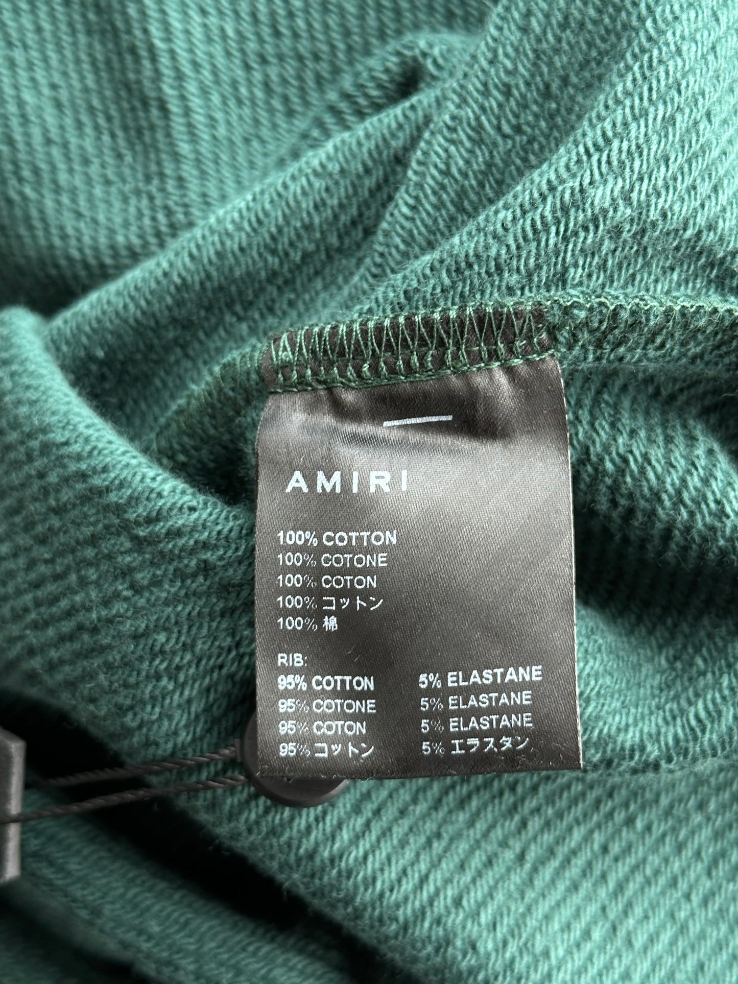 Amiri Green & White Staggered Logo Hoodie