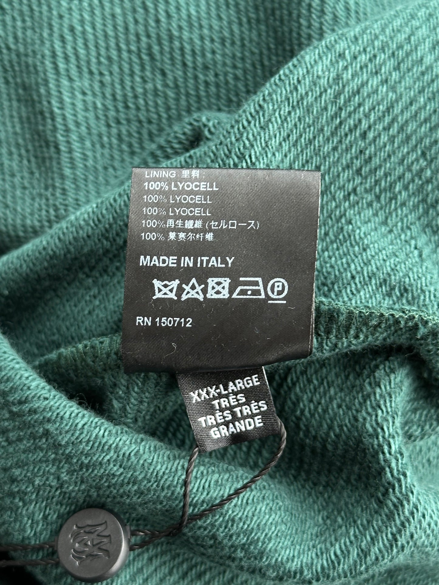 Amiri Green & White Staggered Logo Hoodie