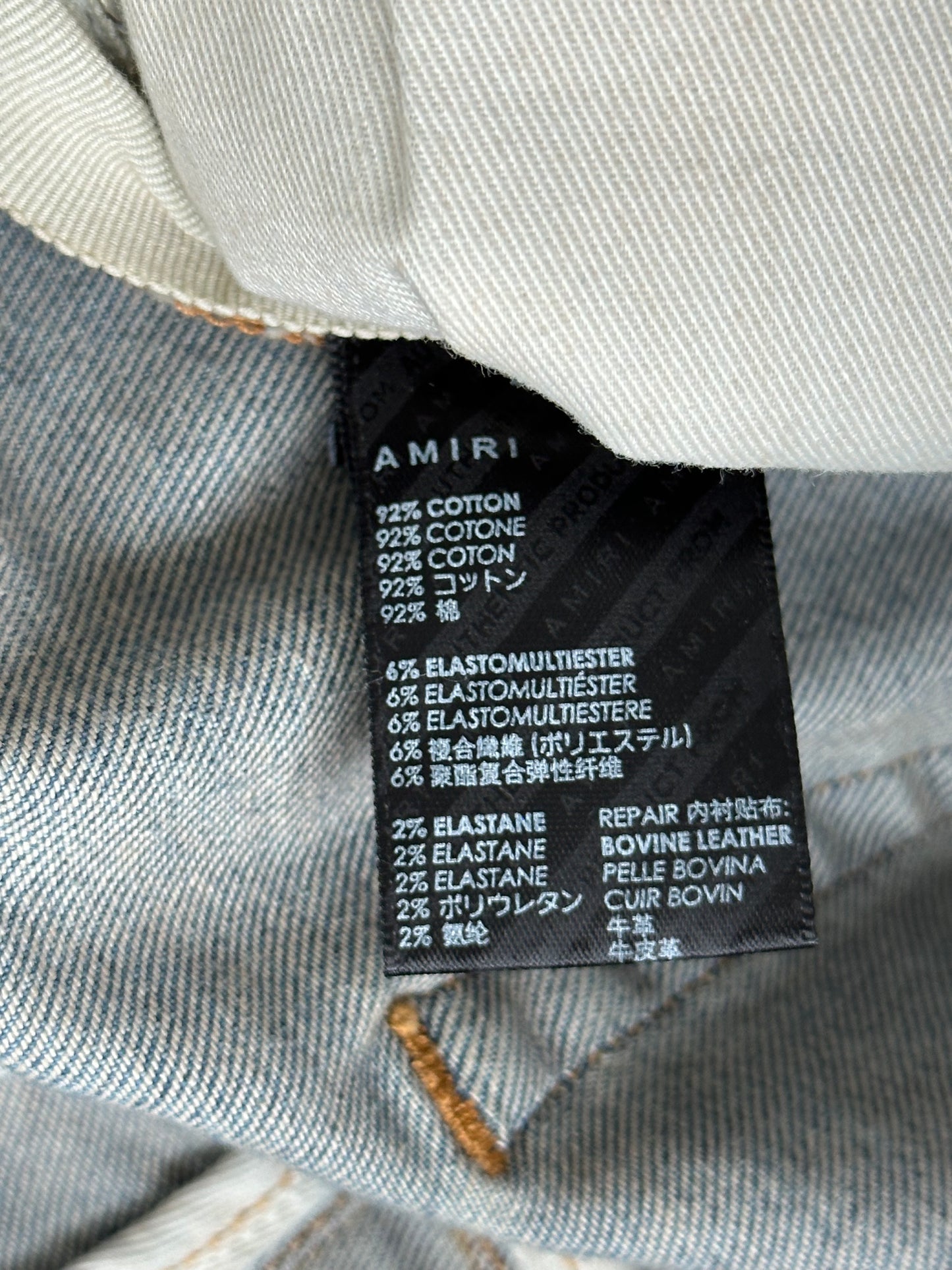 Amiri Clay Indigo & Orange Patch MX1 Jeans