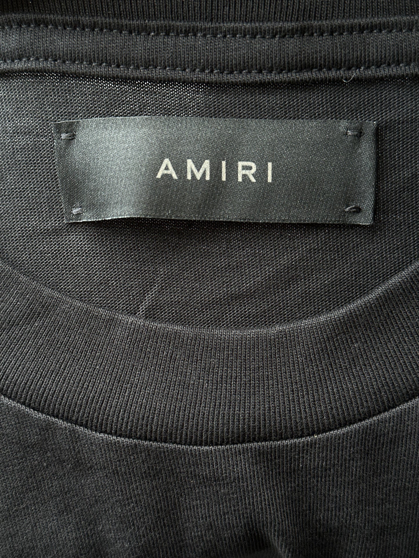Amiri Black & Grey Staggered Logo T-Shirt