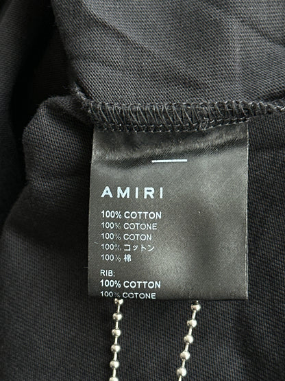 Amiri Black & Grey Staggered Logo T-Shirt