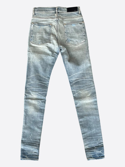 Amiri Clay Indigo Green & Black Plaid Patch MX1 Jeans