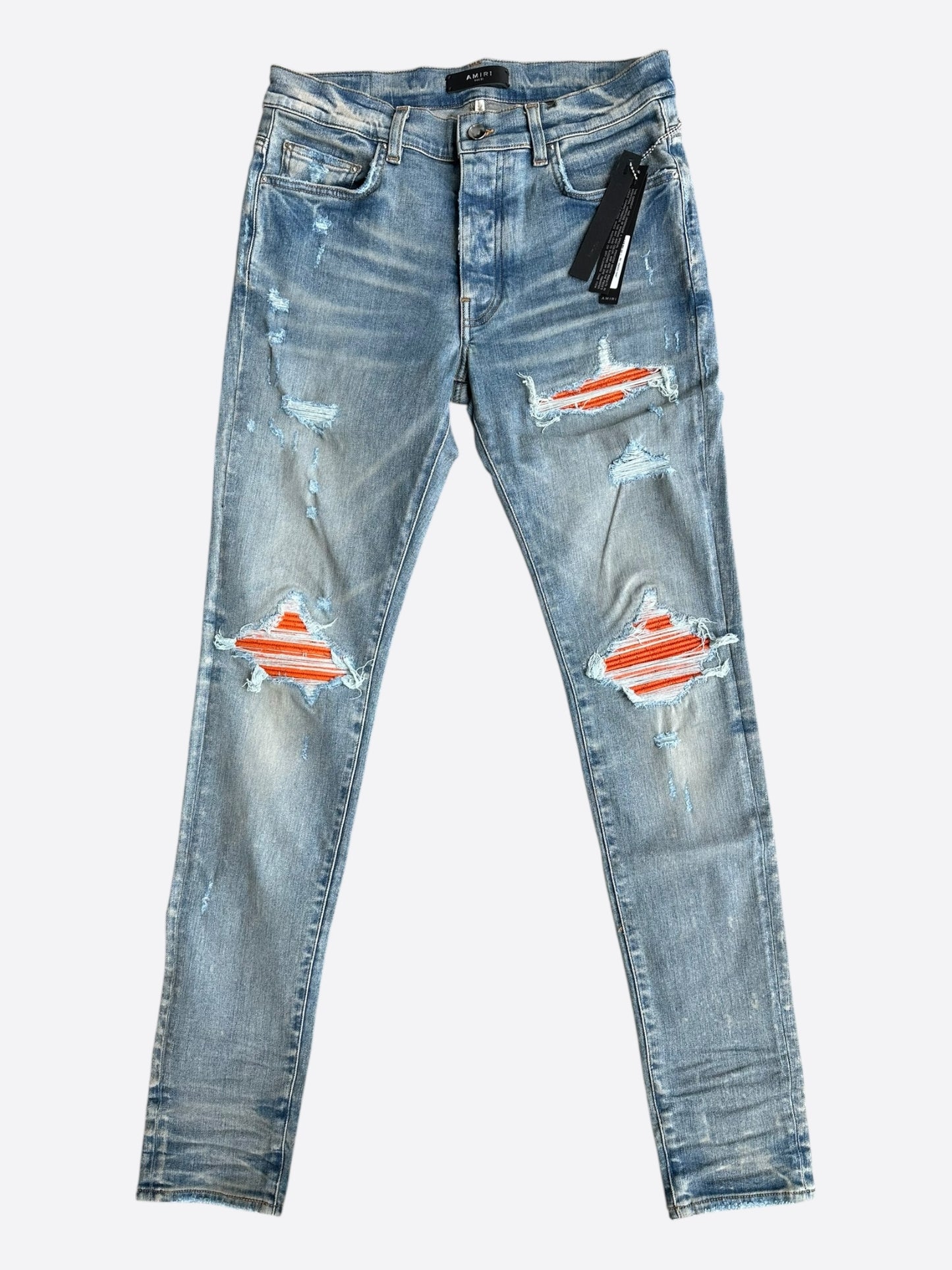 Amiri Clay Indigo & Orange Patch MX1 Jeans